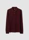 Polo rossa in piquet di puro cotone organico a maniche lunghe regular fit_0
