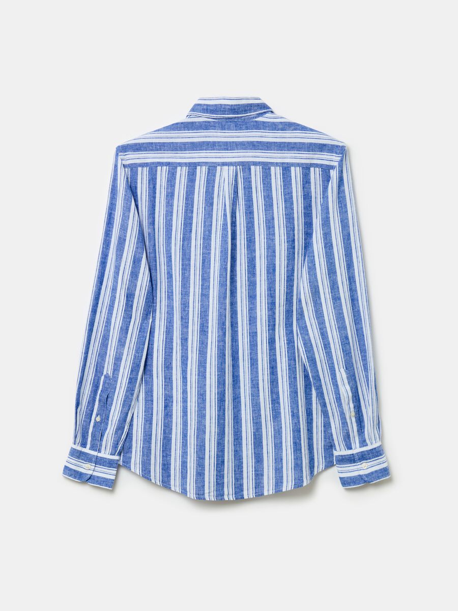 Striped linen and cotton shirt_4
