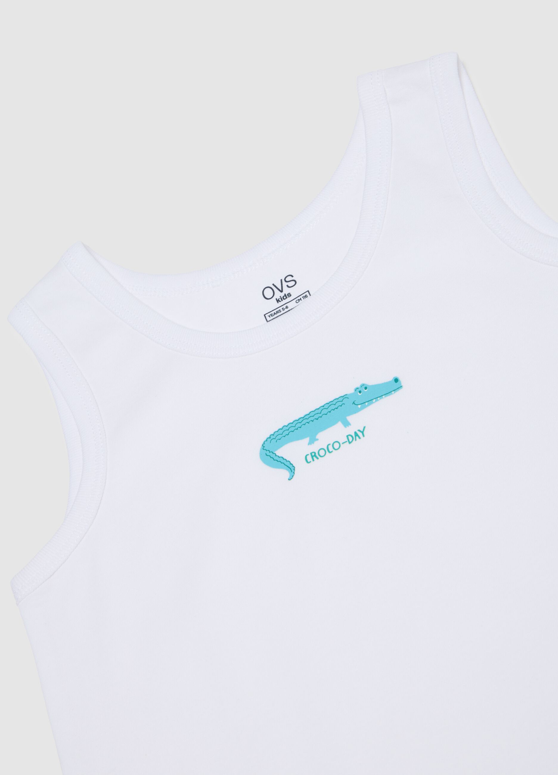 Canottiere da bambino in puro cotone multicolor regular fit con stampa