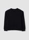 Black pure cotton crew-neck sweatshirt for boys, relaxed fit_0