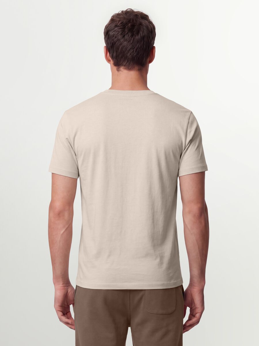 T-shirt beige in puro cotone organico jersey regular fit_2
