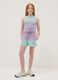 Short viola in puro cotone con sfumatura per ragazza relaxed fit_0