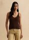 Brown pure cotton vest with perforated texture_2