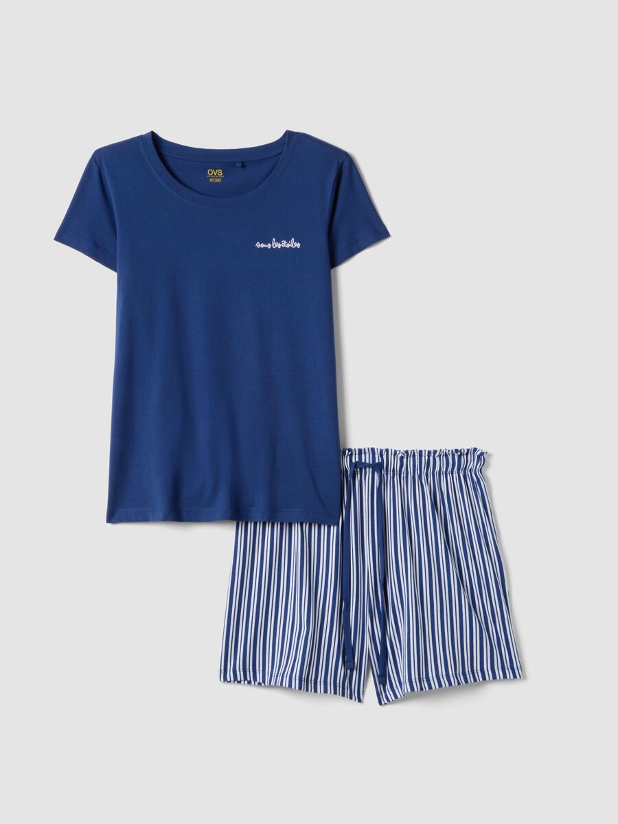 Pigiama corto in puro cotone multicolor regular fit_4