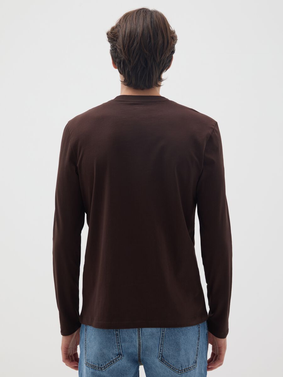 Maglia in puro cotone marrone regular fit_2