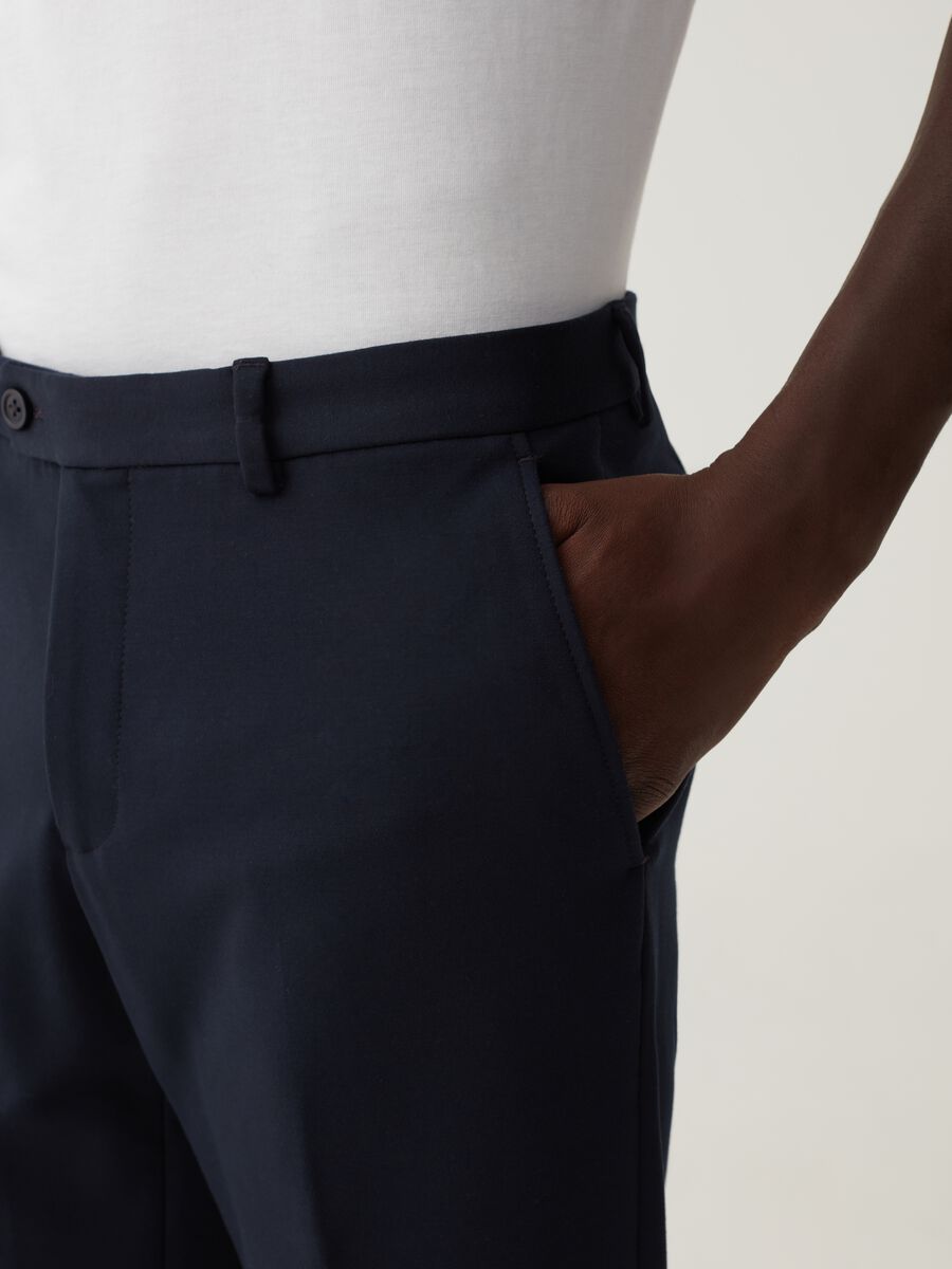 Pantalone easy fit stretch blu navy_3