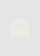 White organic cotton knitted baby hat_0