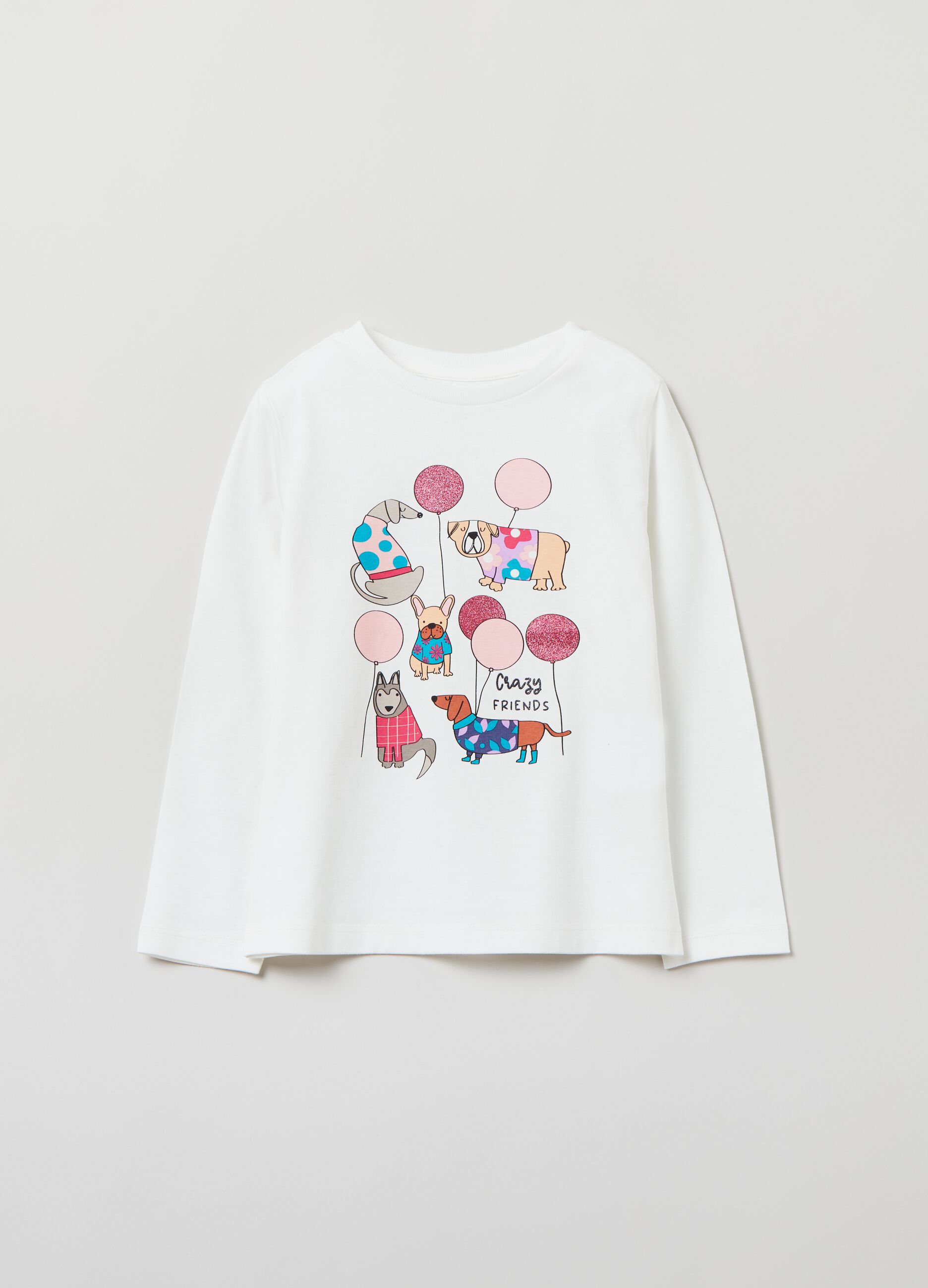 T-shirt a maniche lunghe con stampa_0
