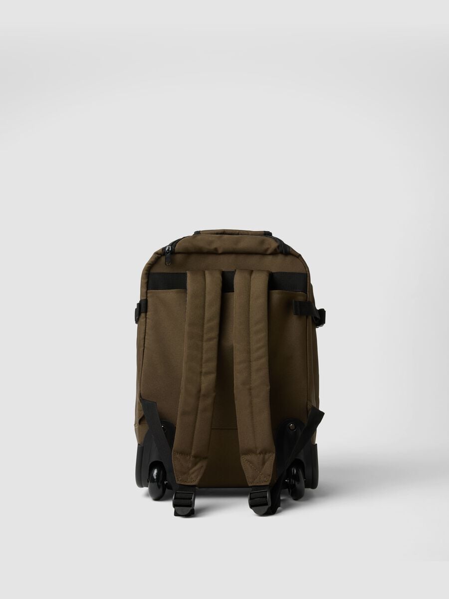 Borsa trolley marrone con spallacci e manico telescopico_1