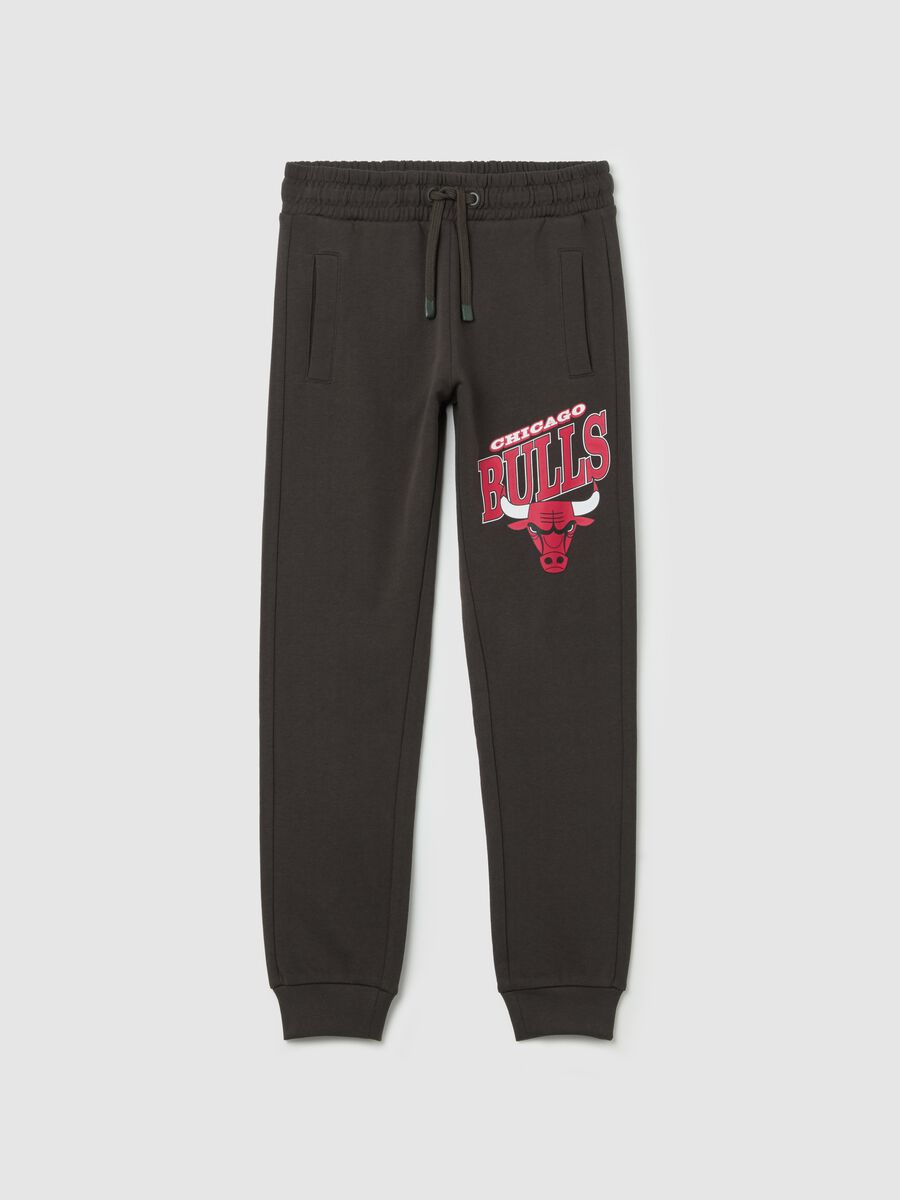 Joggers with drawstring and NBA Chicago Bulls print_0
