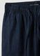 Pantaloni denim blu in puro cotone wide leg con coulisse_6