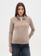 Beige high-neck fleece with half-zip regular fit_1