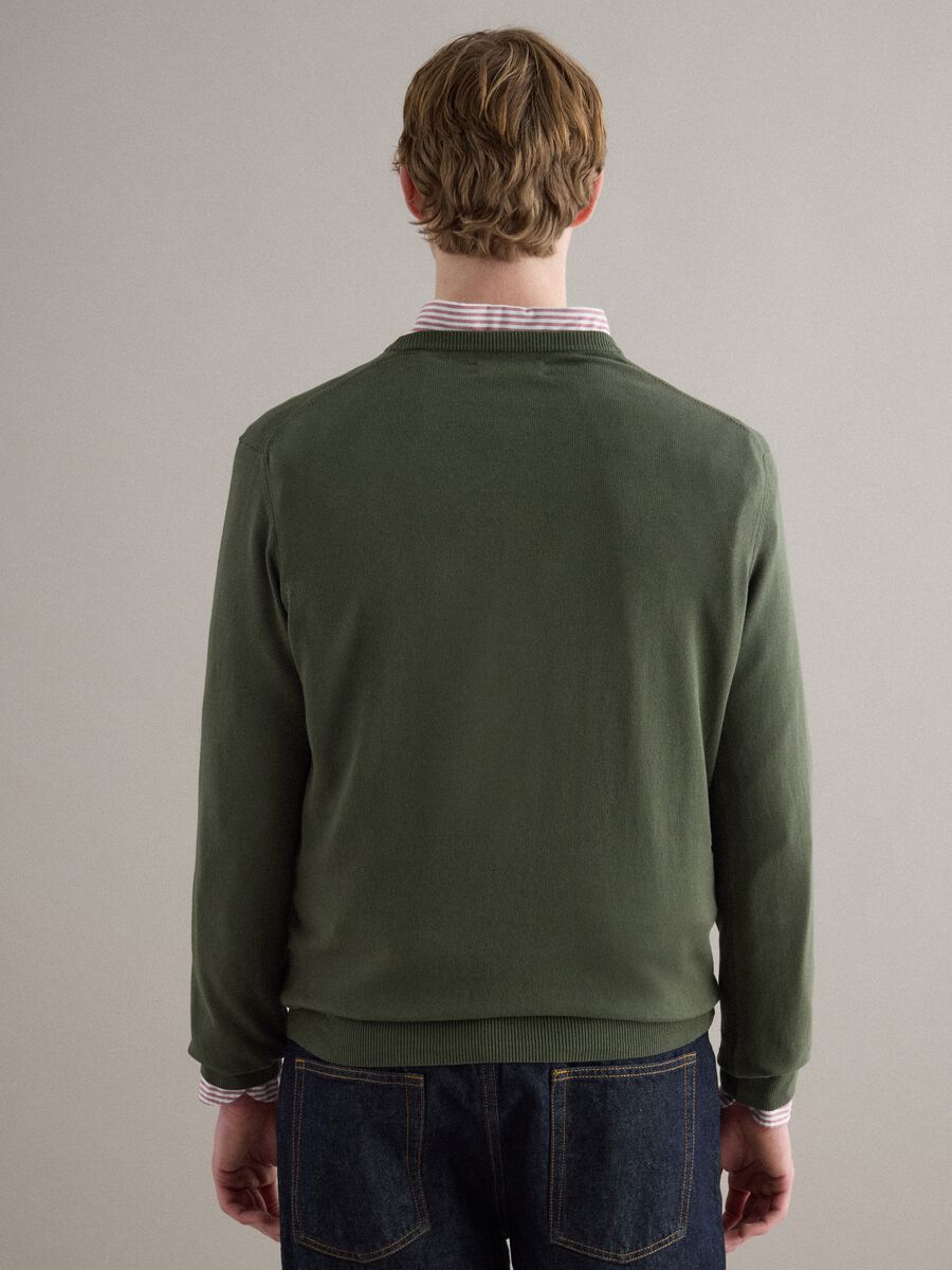 Pullover verde in puro cotone_2