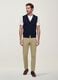 Blue viscose-blend waistcoat with deep V-neck, regular fit_1