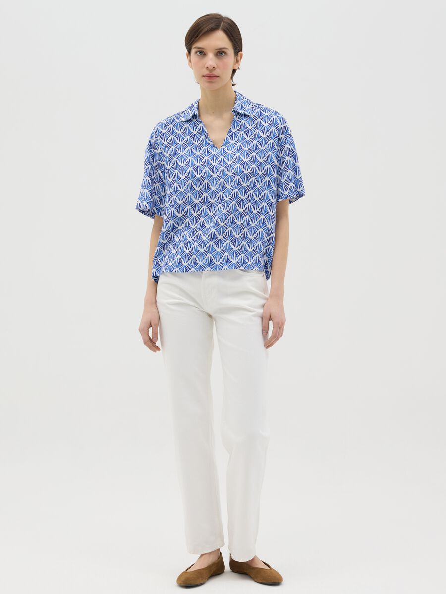 Viscose blouse with polo neck_1