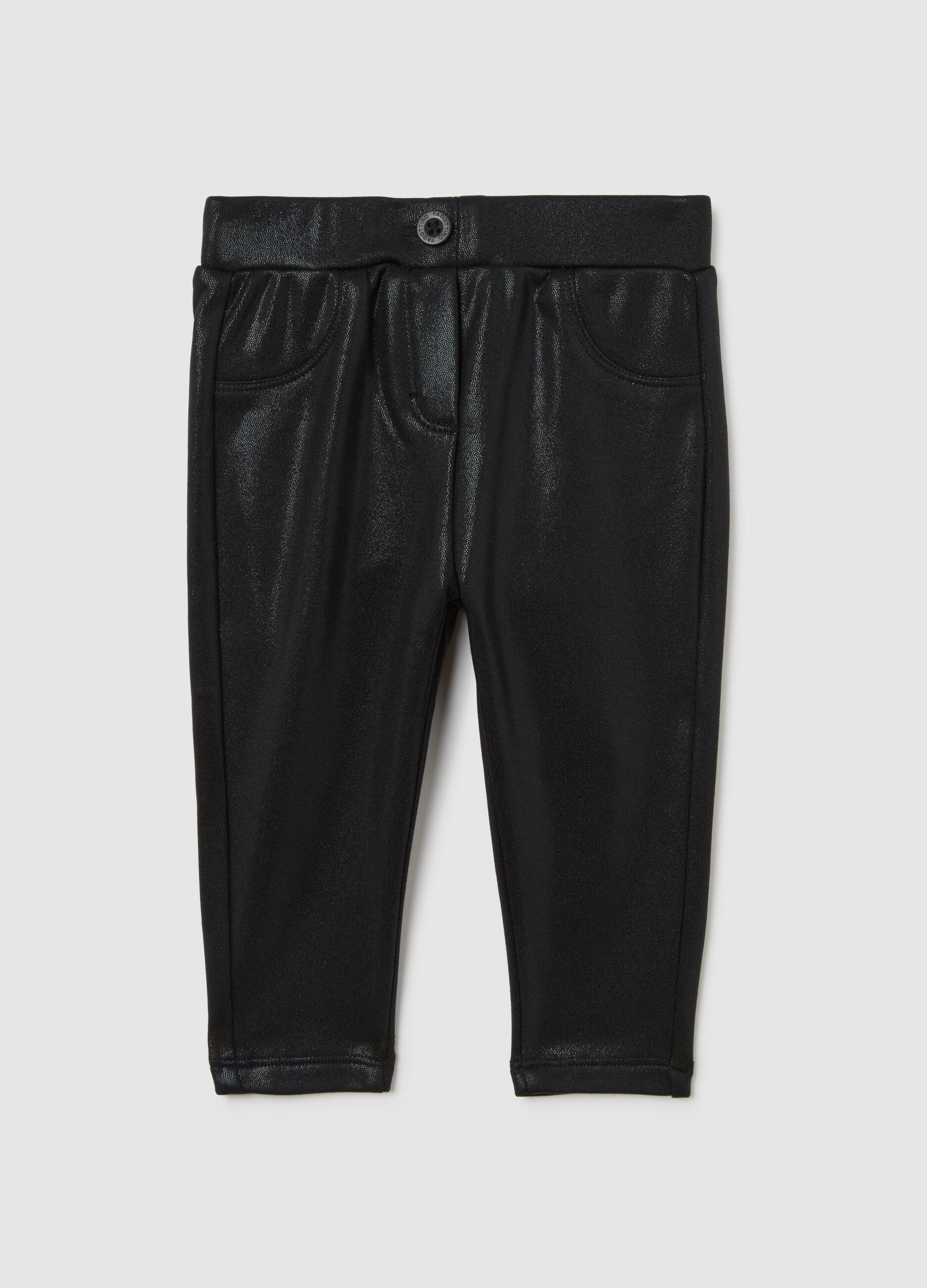 Black stretch trousers in fabric blend