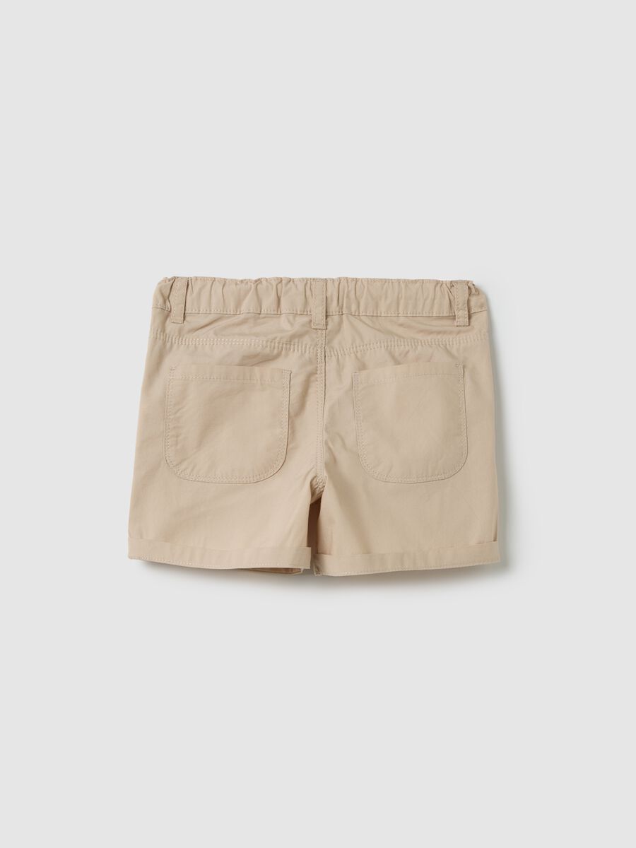 Beige pure cotton Fagottino shorts_1
