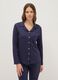 Blue pure cotton regular fit pyjamas with chest pocket and V-neck_1