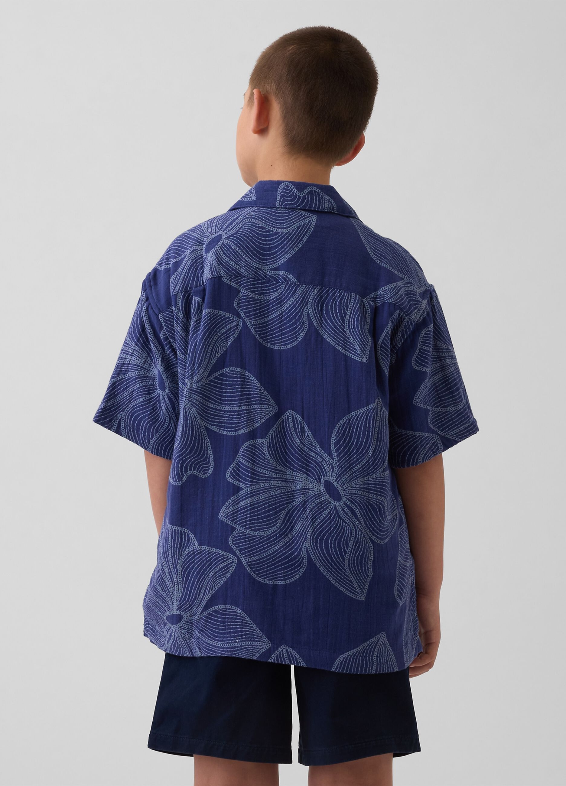 Pure cotton short-sleeved shirt