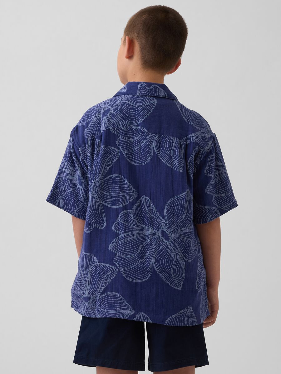 Pure cotton short-sleeved shirt_1