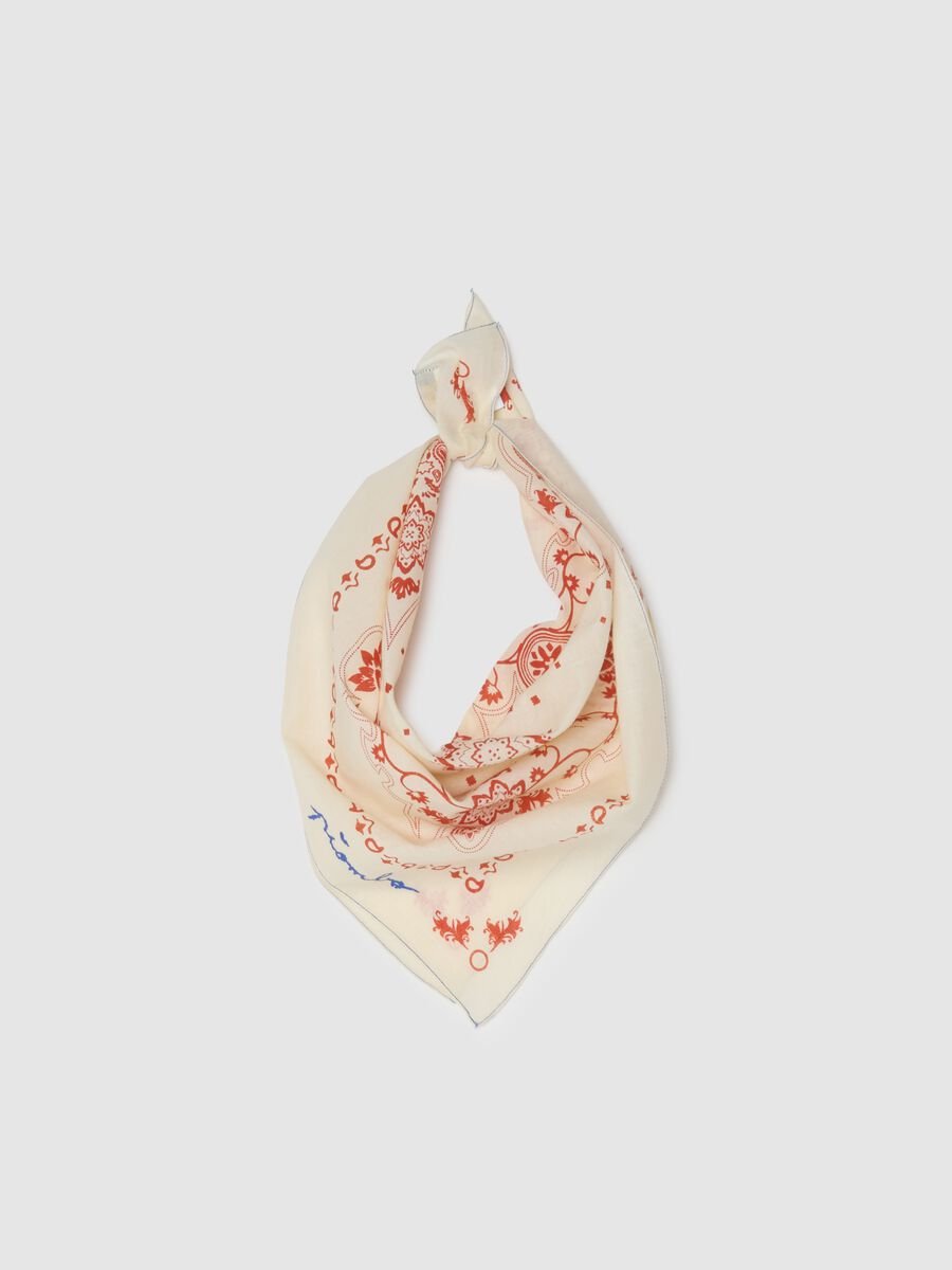 Blue Regular Fit Cotton and Lyocell Bandana_0