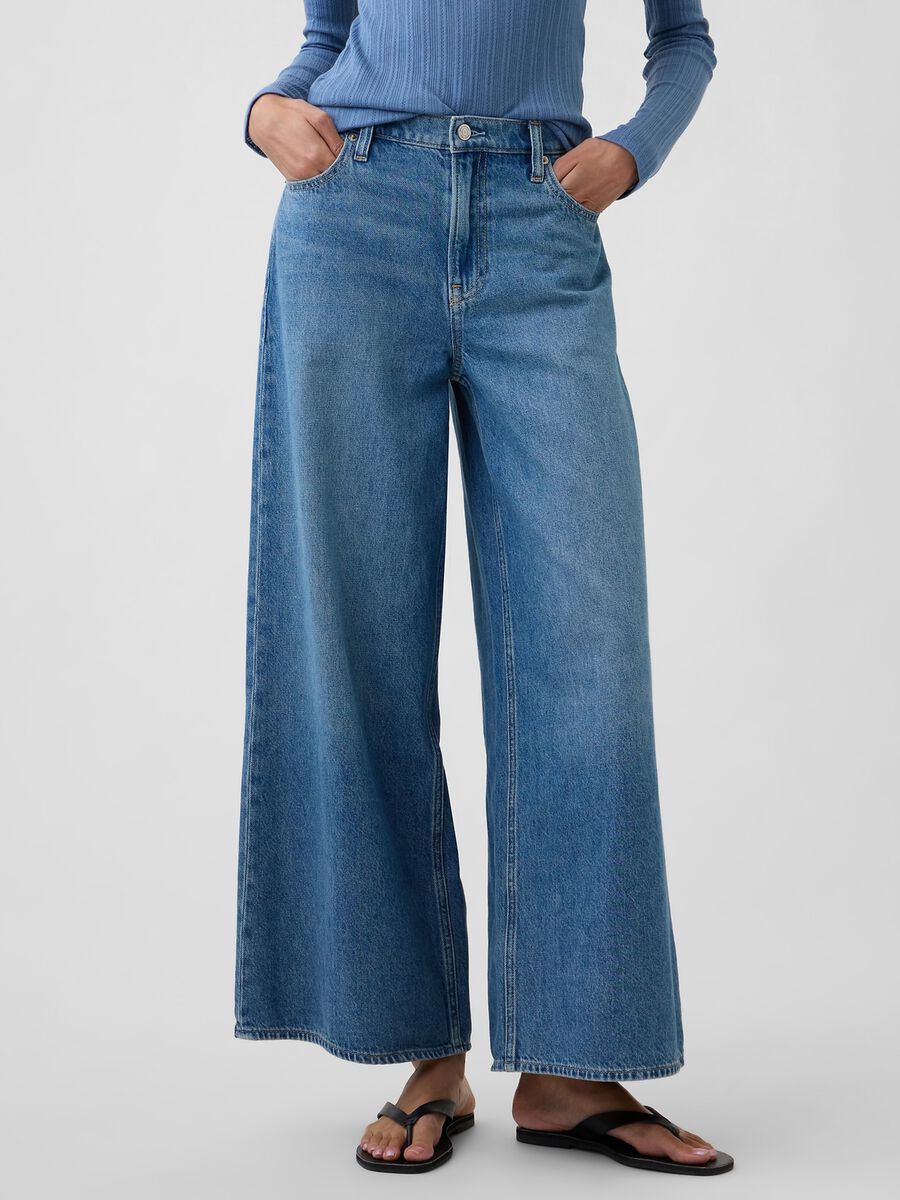 Jeans wide leg in puro cotone_1