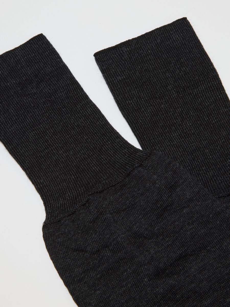 Two-pack of black long wool blend socks_1