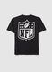 Children's black pure cotton oversized T-shirt with NFL logo_1