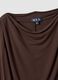 Brown stretch viscose T-shirt with draped neckline_6