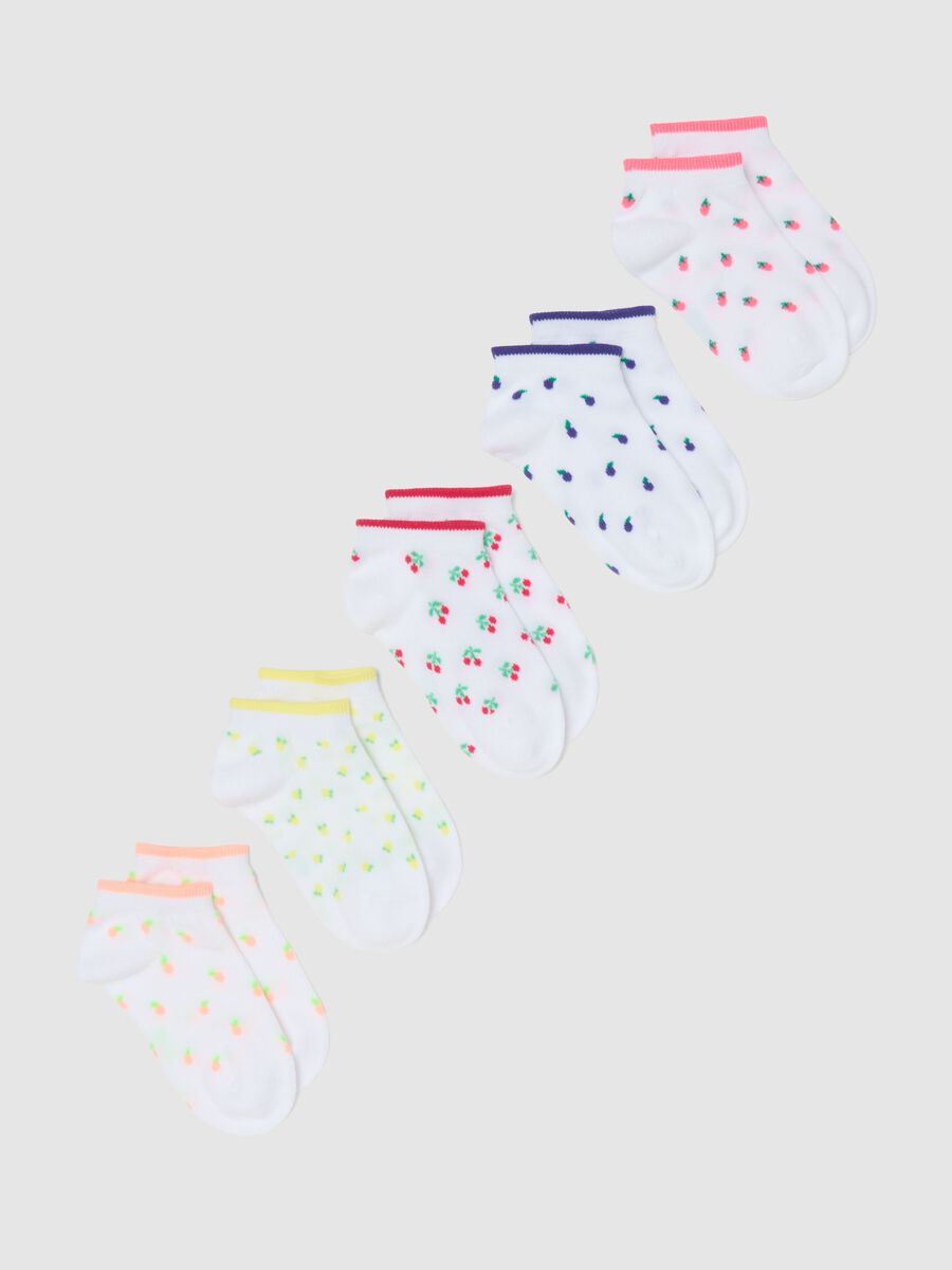 Multipack calzini in misto cotone multicolor da bambina con frutta_0