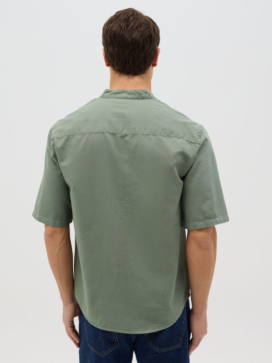Green cotton and linen shirt by Ovs_2