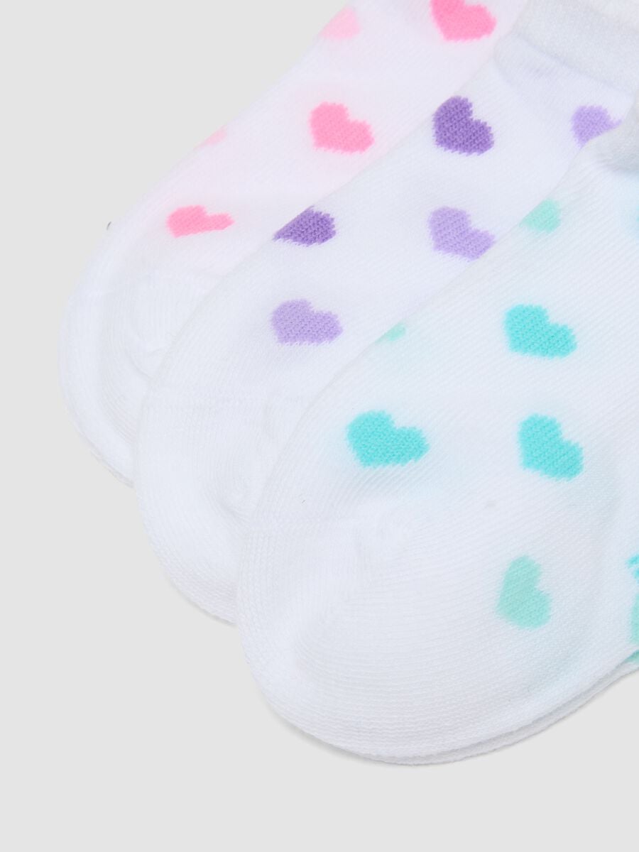 Five-pack of short white socks in stretchy organic cotton_2