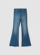 Girls&rsquo; blue flared jeggings in stretch cotton and viscose_3