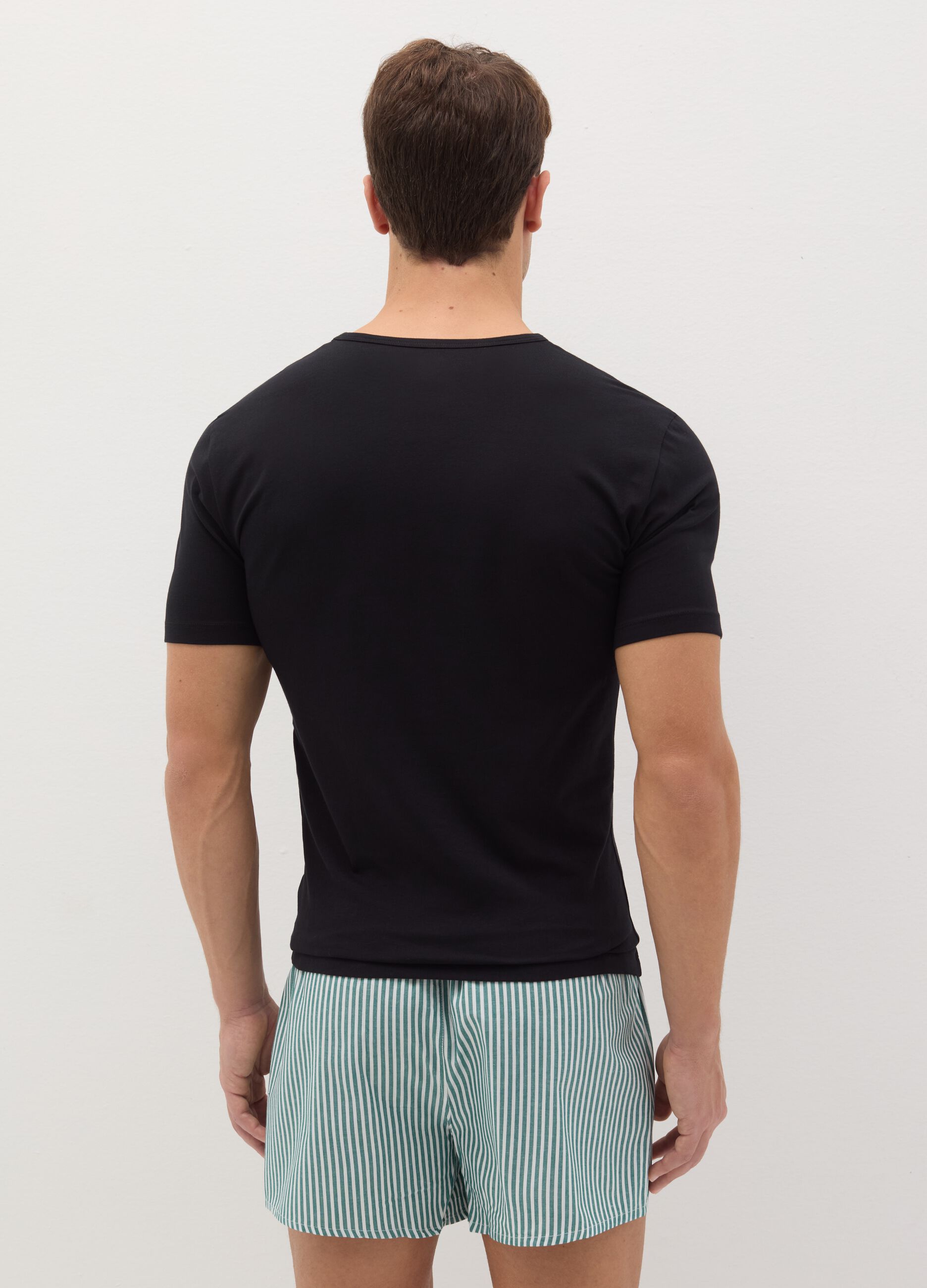 Two-pack organic cotton undershirts with V neck