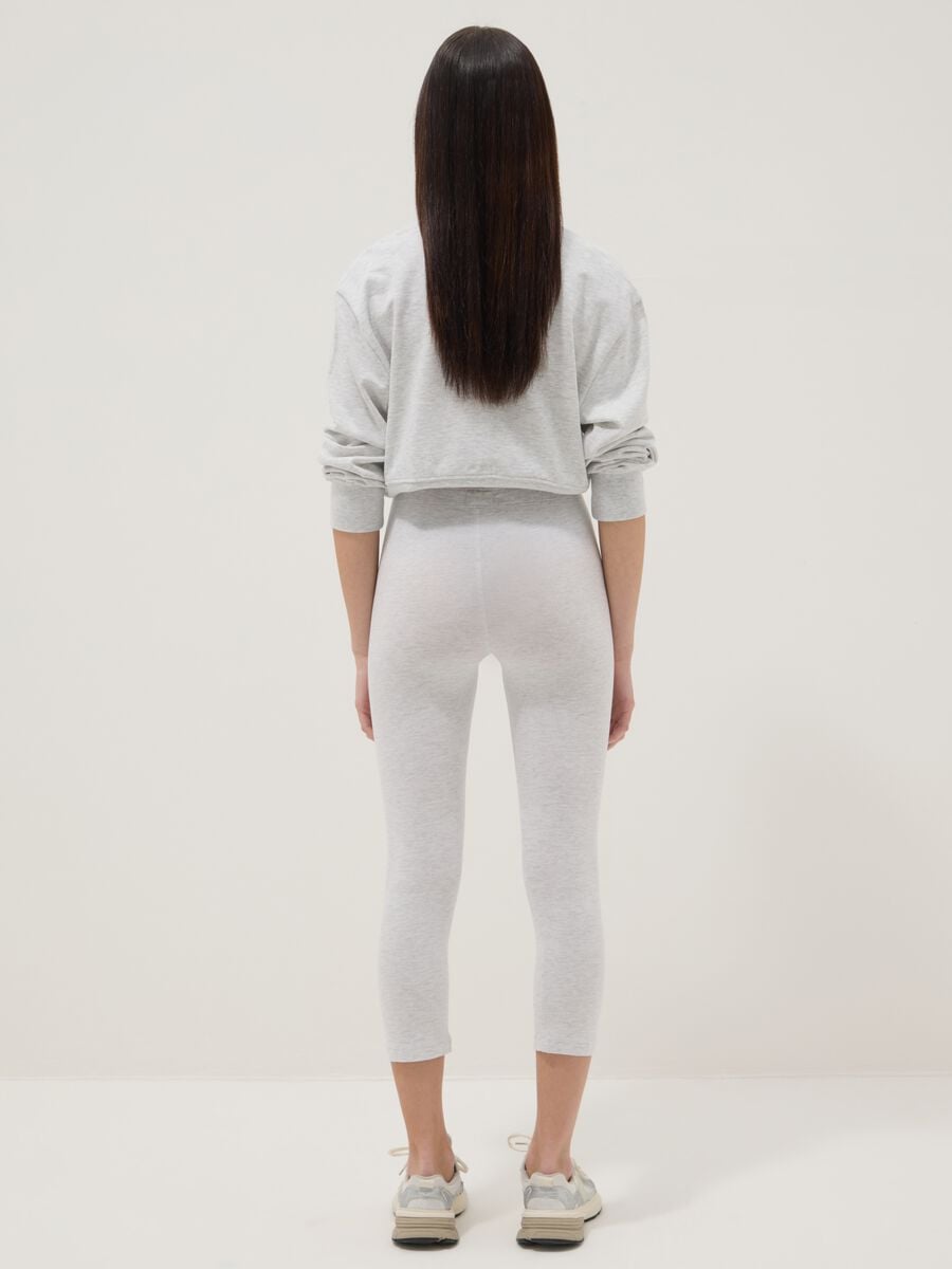 Leggings skinny in misto cotone grigi da ragazza_1