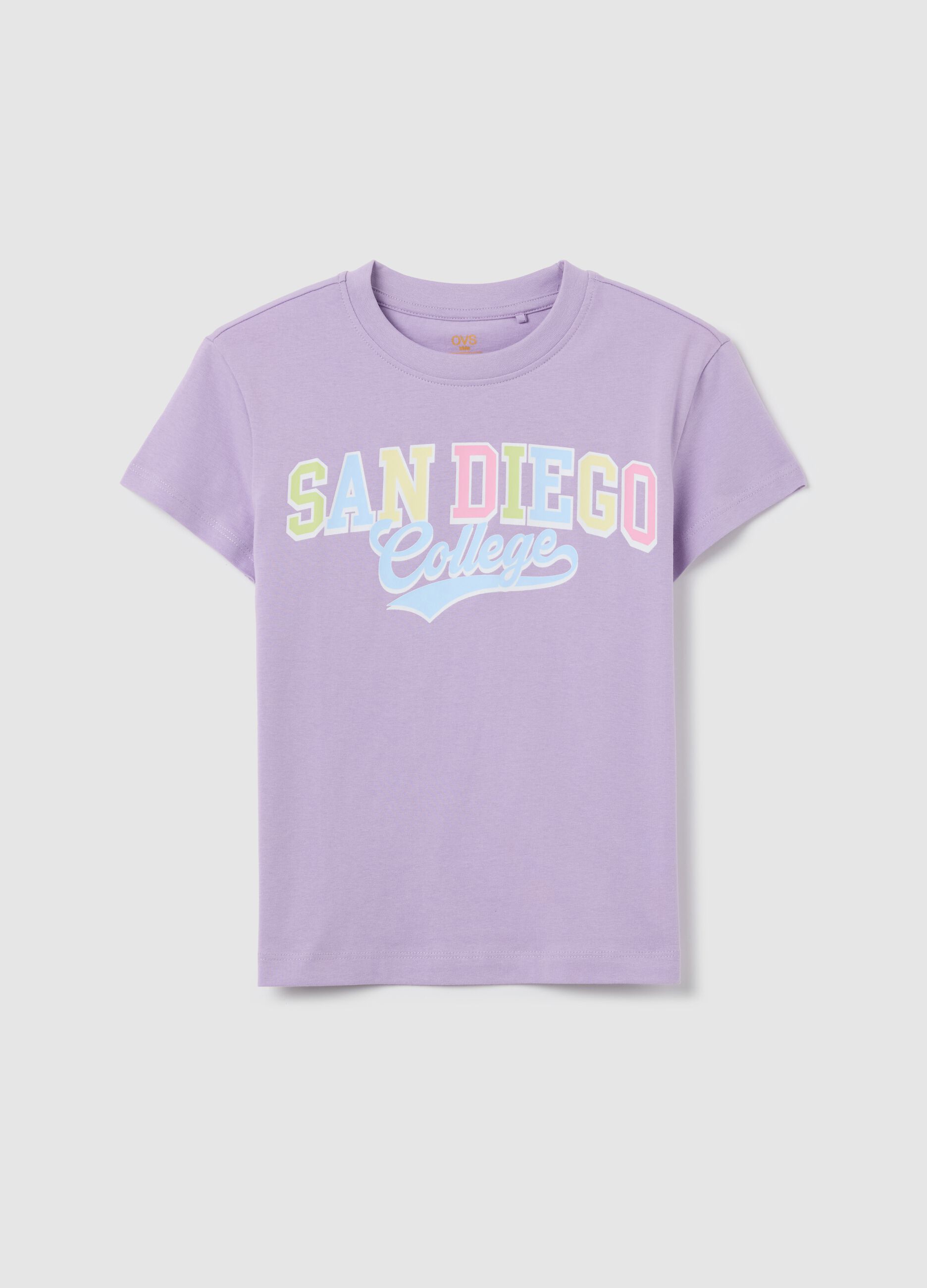 Girls’ purple regular fit T-shirt in 100% cotton