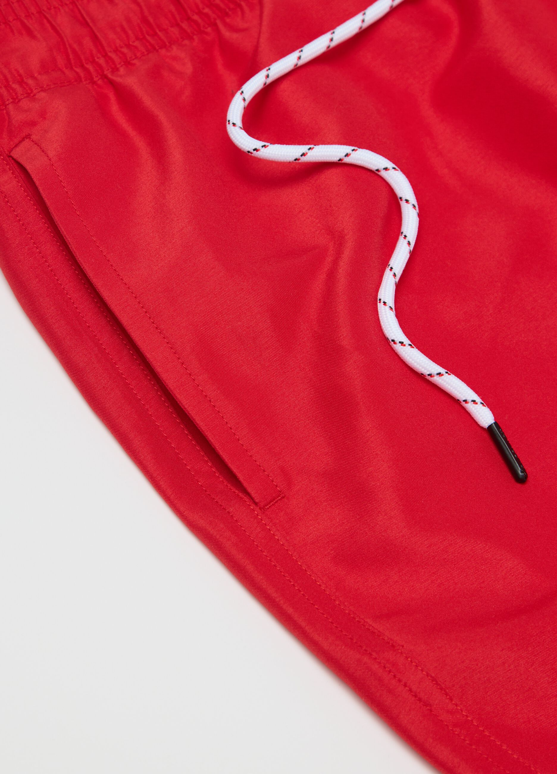 Costume boxer da bagno rosso con stampa logo