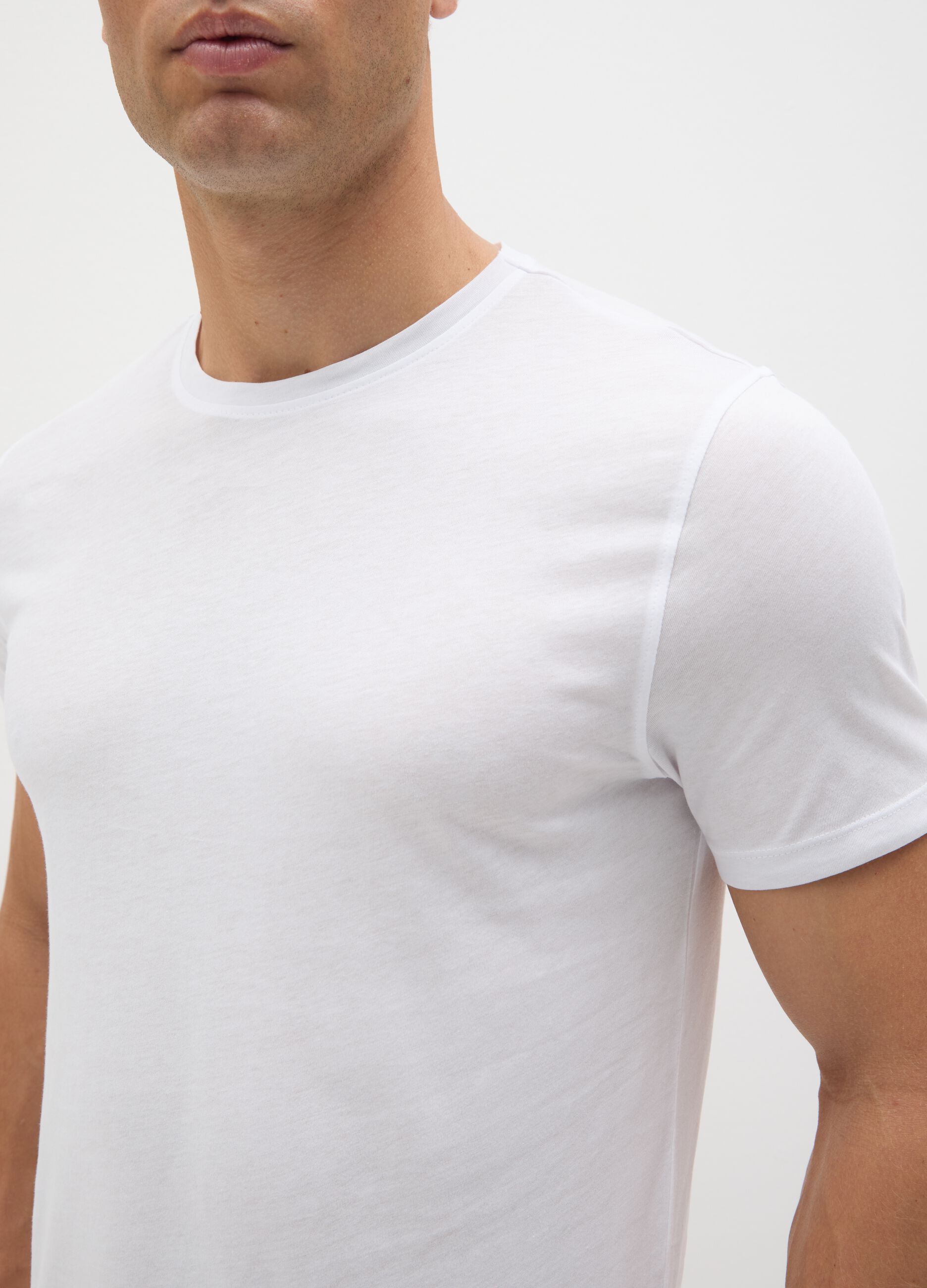 Men's pure cotton white regular fit T-shirt