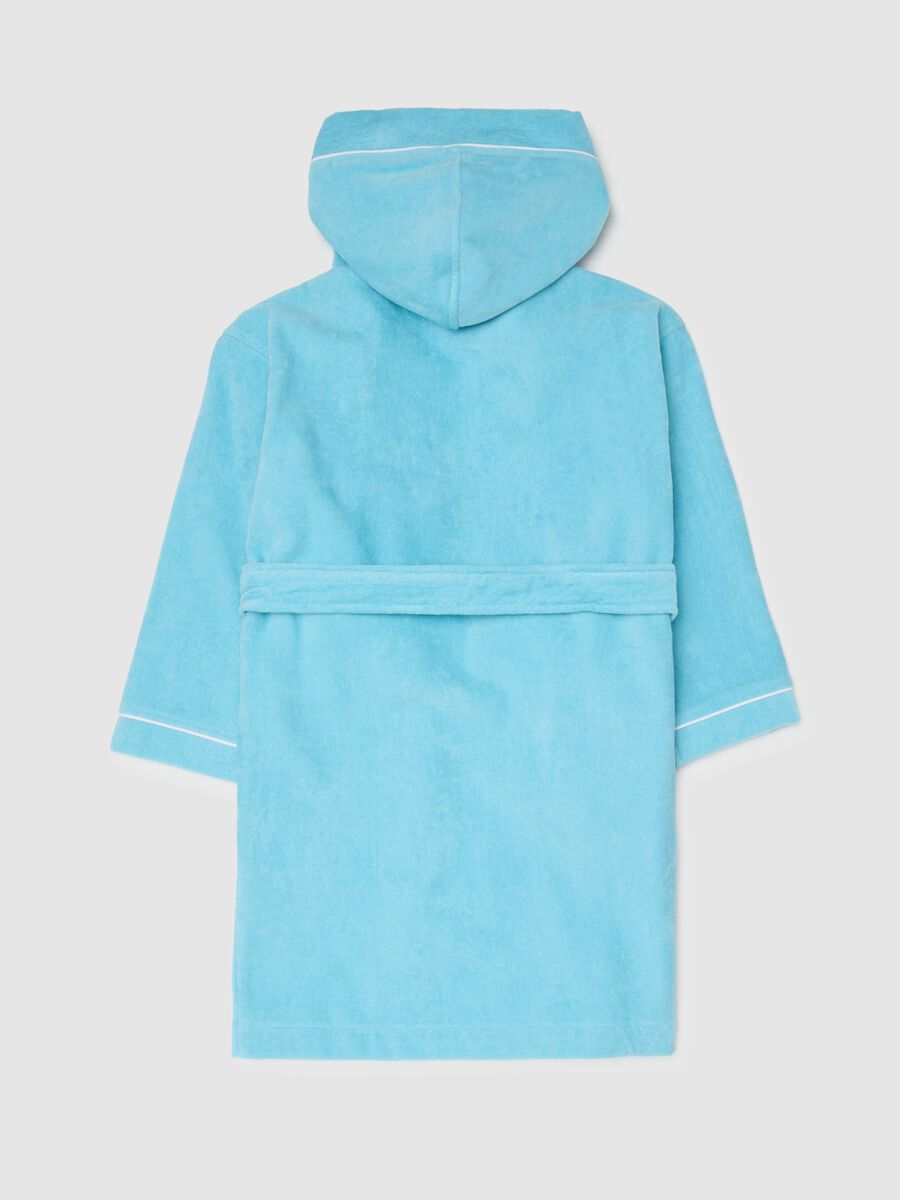 Multicolour Boys' Pure Cotton Hooded Bathrobe_1
