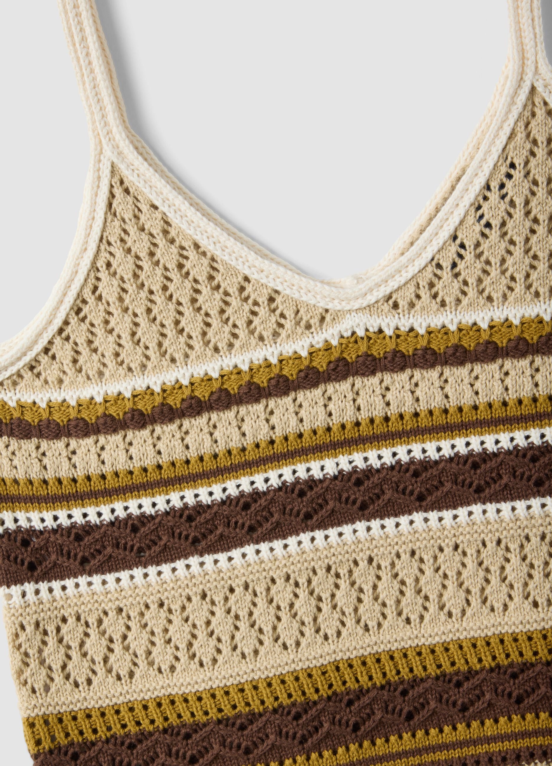 Multicolour pure cotton regular-fit knitted-texture top