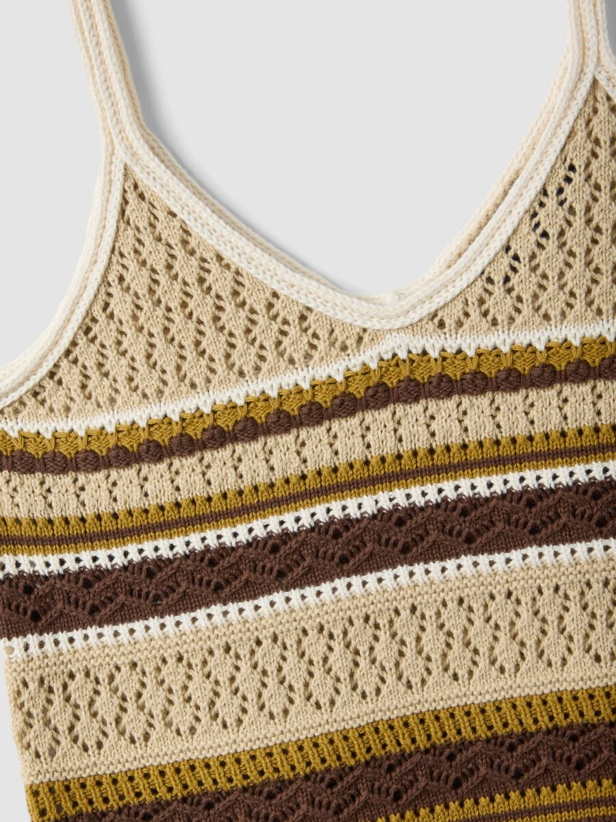 Multicolour pure cotton regular-fit knitted-texture top_5