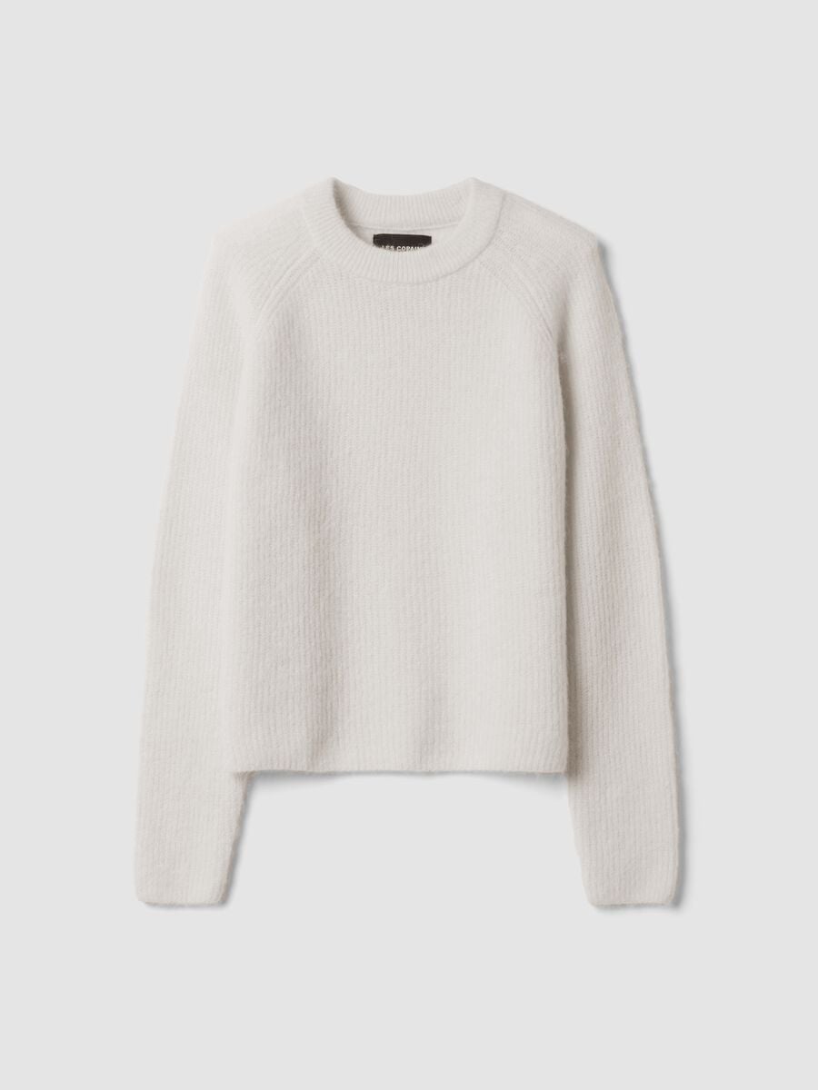 White Alpaca and Stretch Wool Crew-Neck Jumper_4
