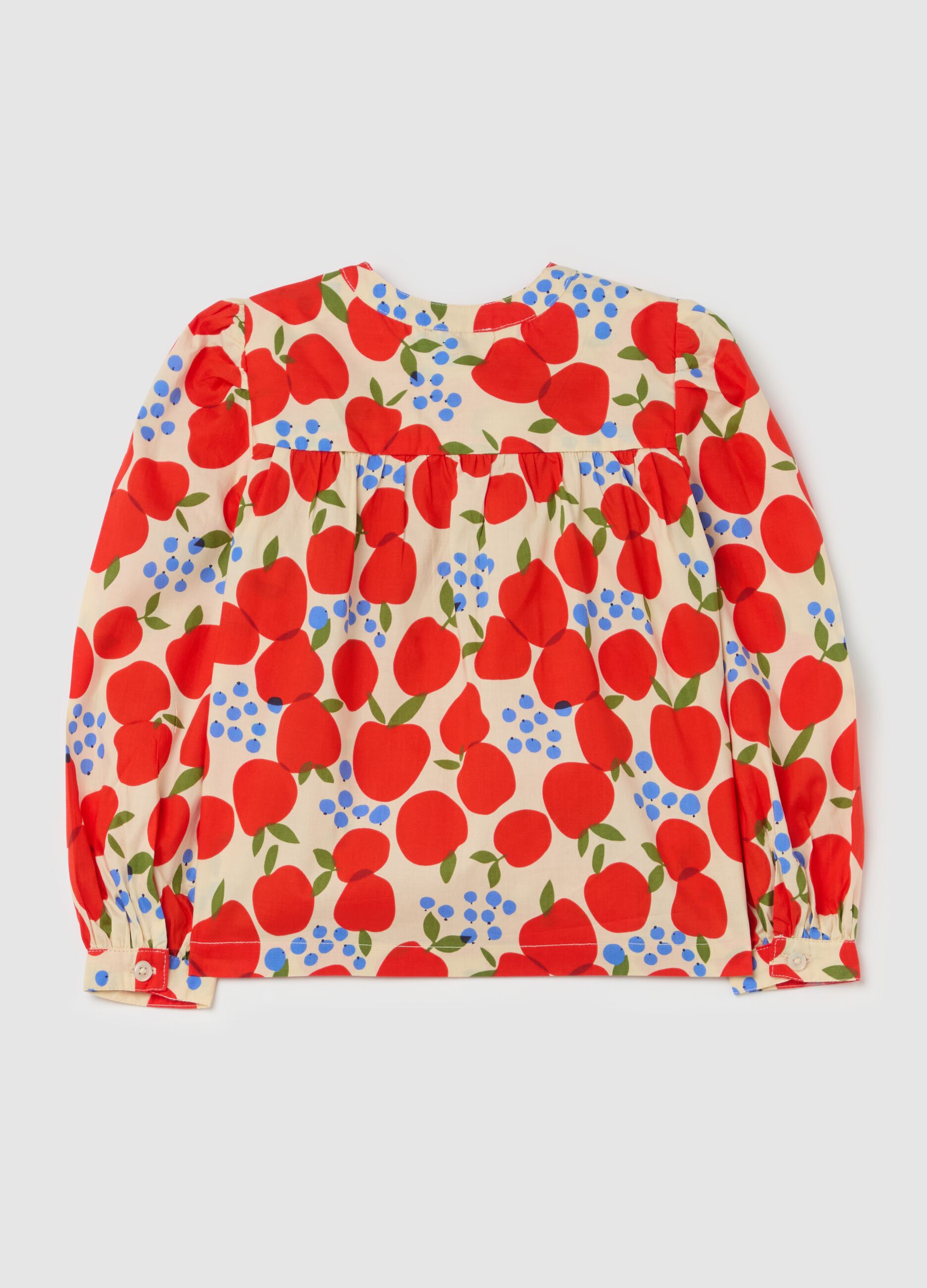 Cotton blouse with fruit print
