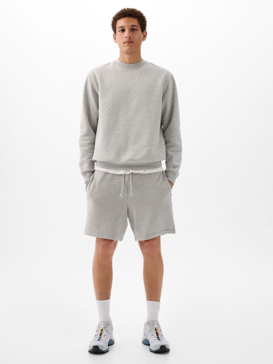 Bermuda jogger in felpa con coulisse_0