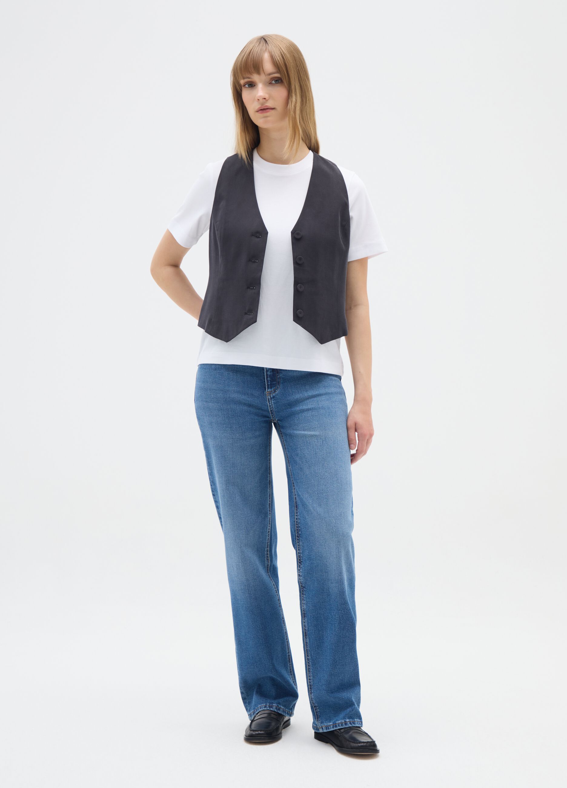 Gilet nero vestibilità slim