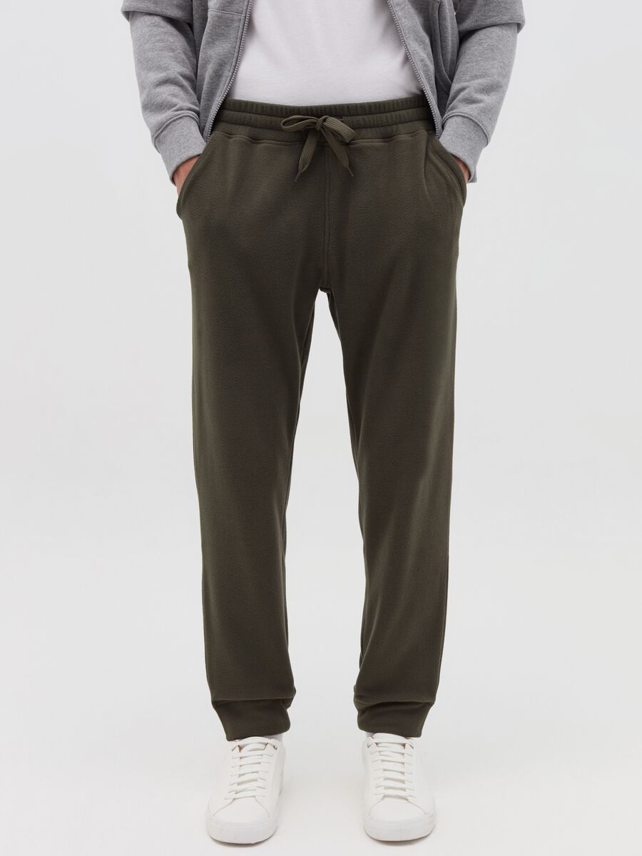Fleece joggers with drawstring_0