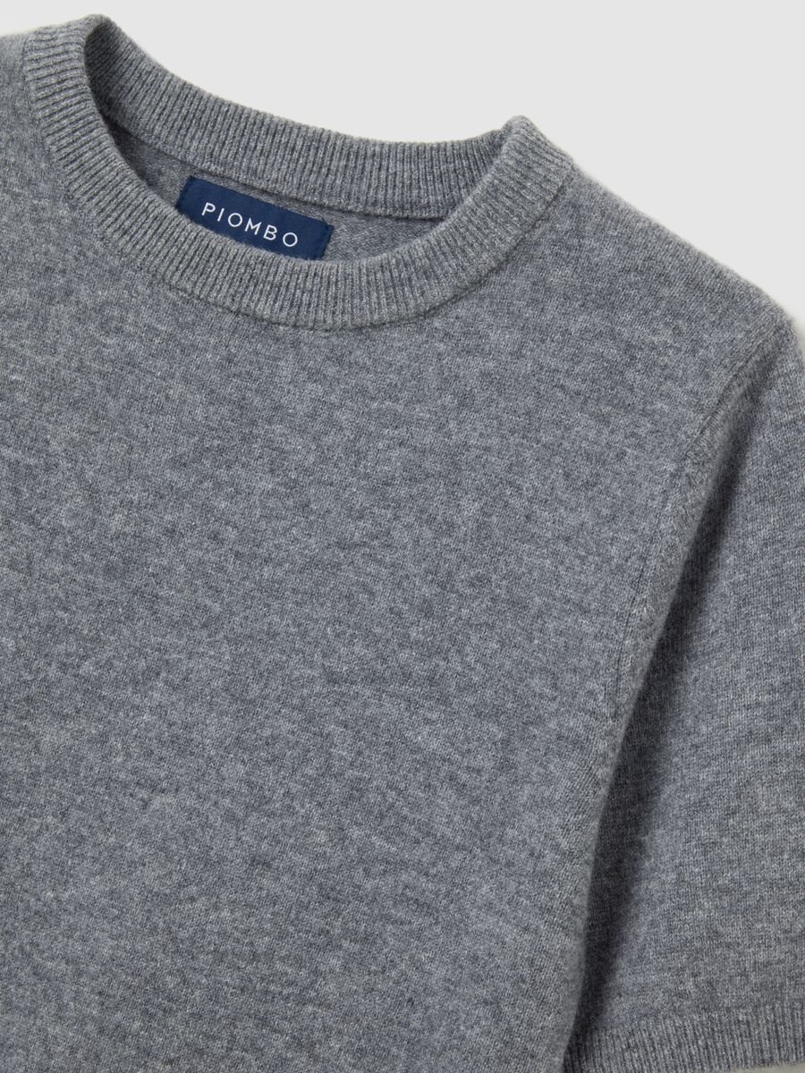 Maglione in pura lana grigio regular fit_5