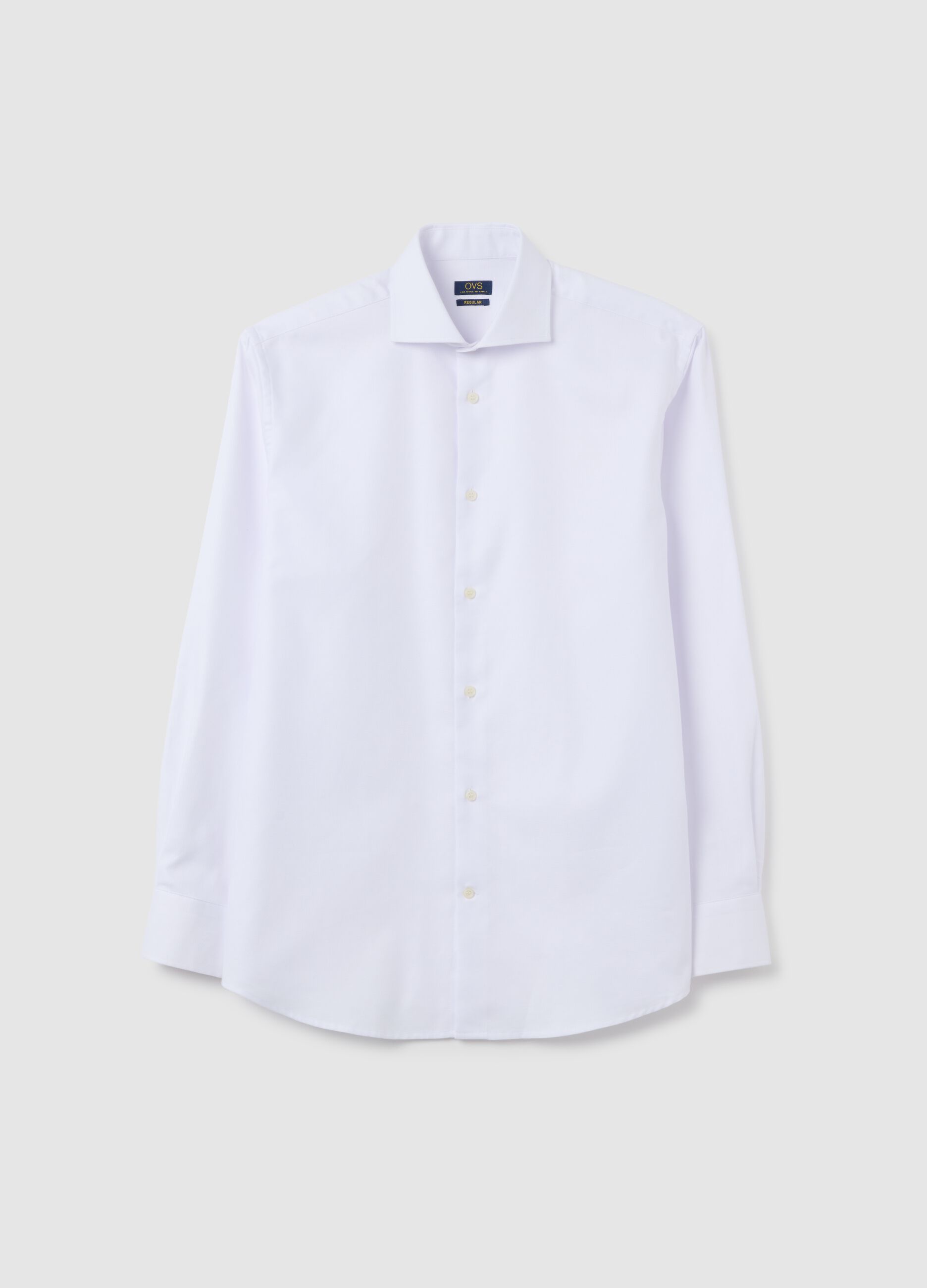 Men's white pure cotton easy iron shirt