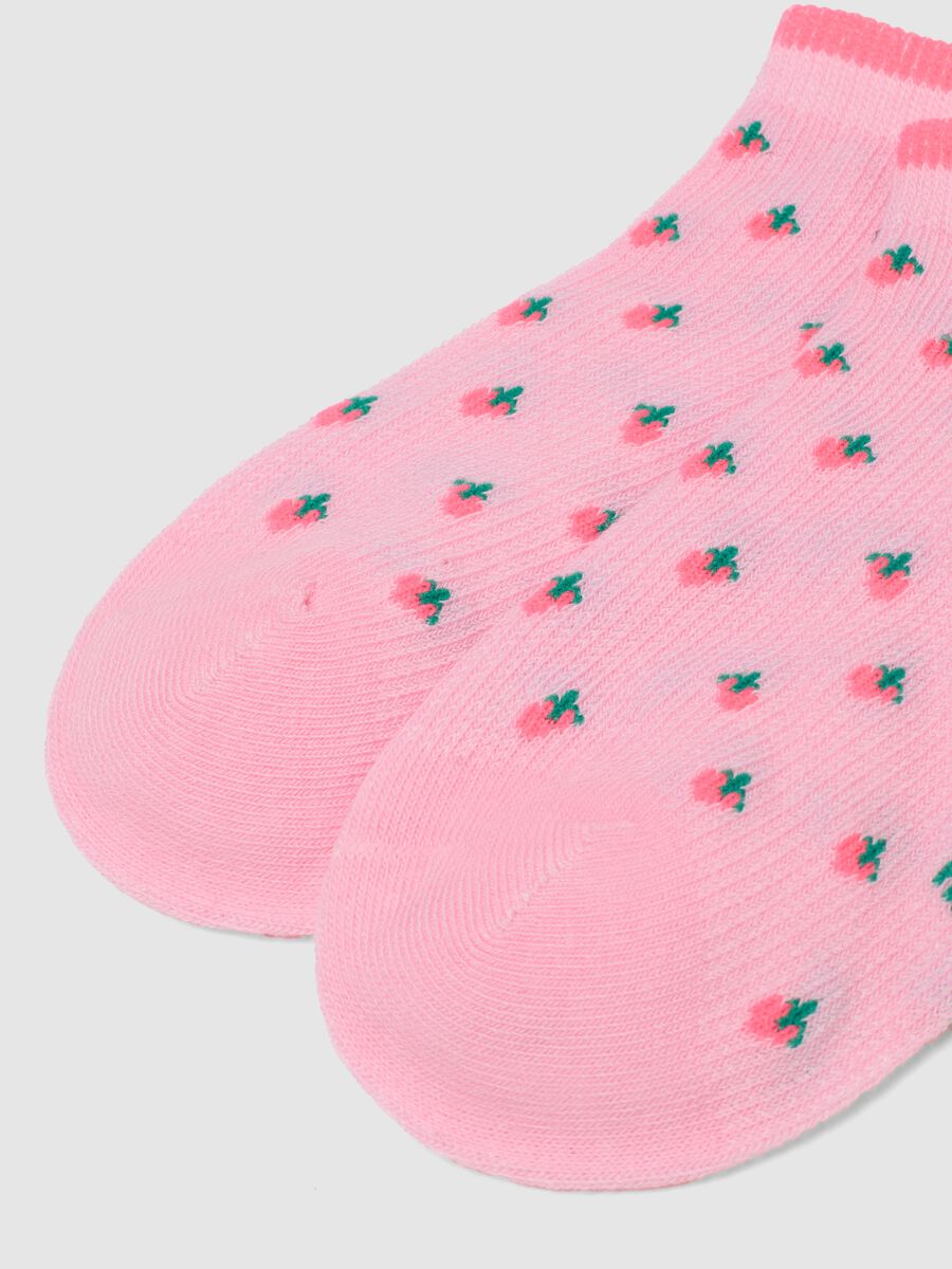 Girls' multicolour cotton blend fruit socks three-pack_1