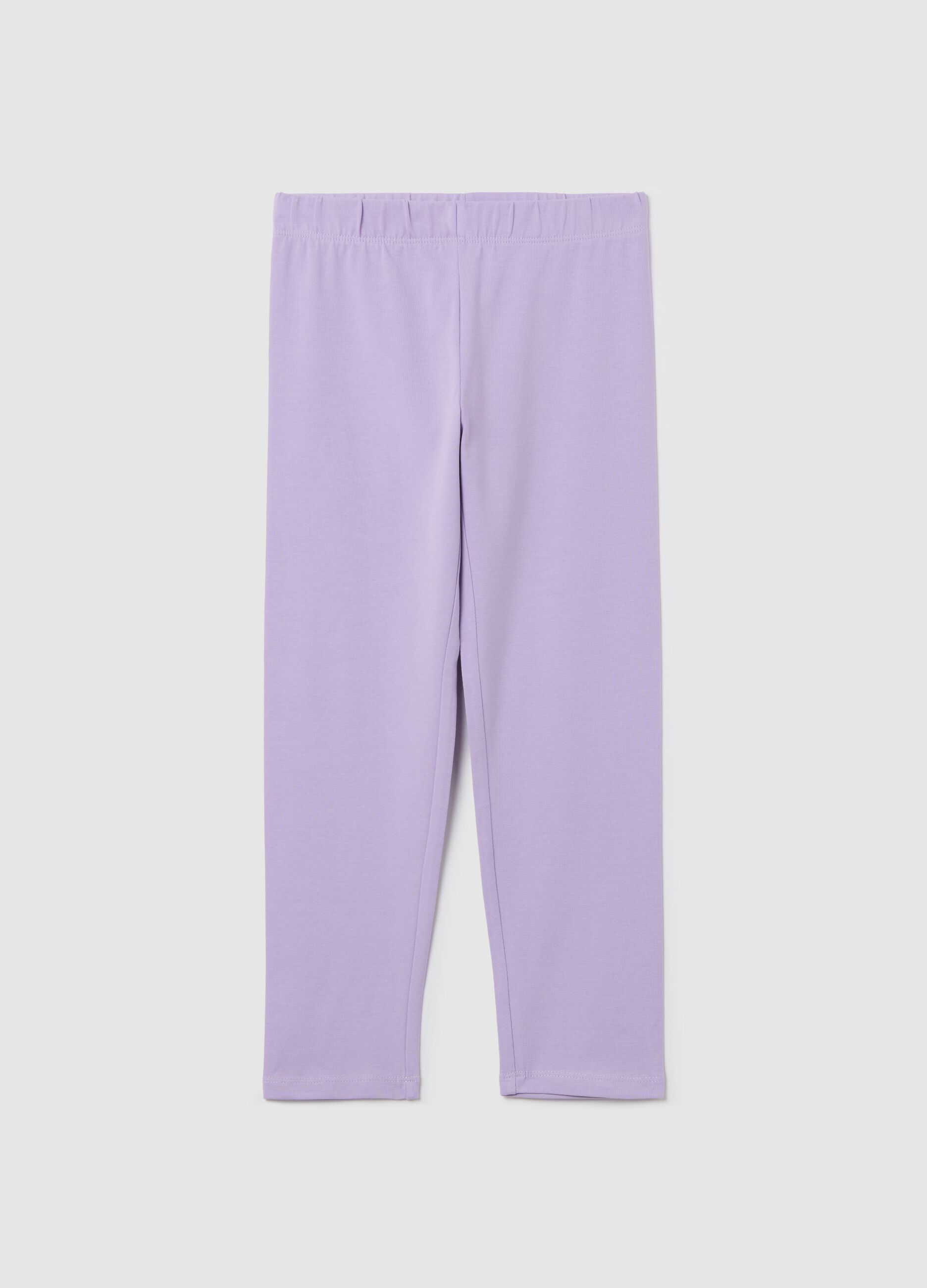 Leggings da ragazza in cotone elasticizzato viola skinny fit